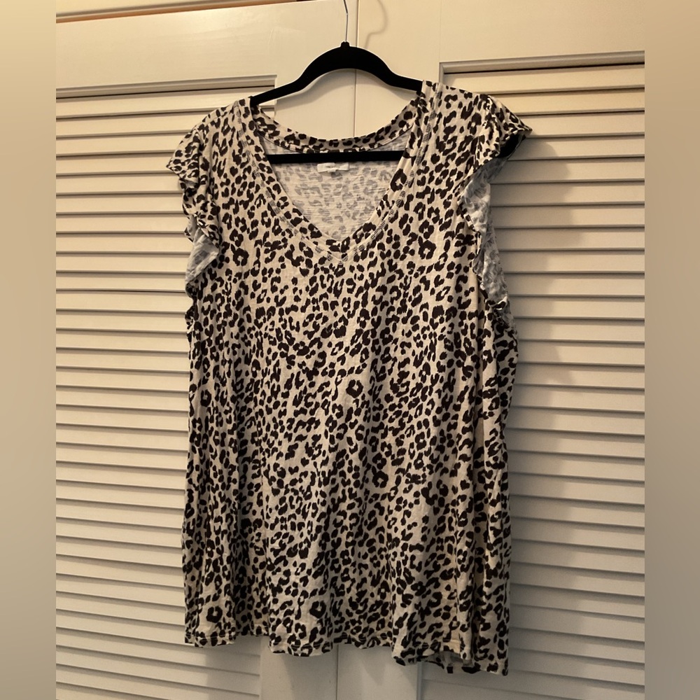 Maurices Animal Print Tank Top - Black and Cream